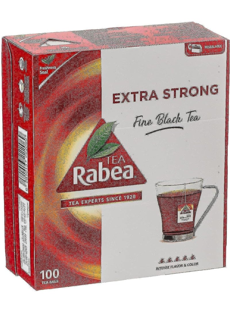 RABEE Rabea Extra Strong Tea - Intense Black Tea - 100 Tea Bags - Image 1